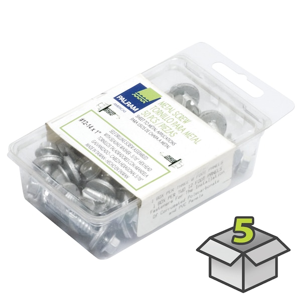 Palram Self Drilling Screw, 1 in, Plain Steel 5 PK 401037 - main